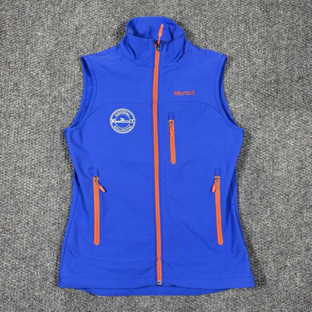Marmot Vest Women's XS Tempo M3 Blue Full Zip Softshell Sleeveless Pockets